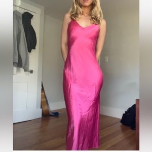 Sablyn Pink silk maxi dress